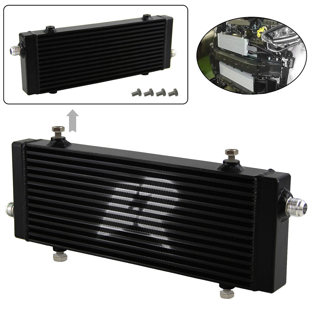 Universal Cross Flow Pass Bar  Plate Oil Cooler Medium Black