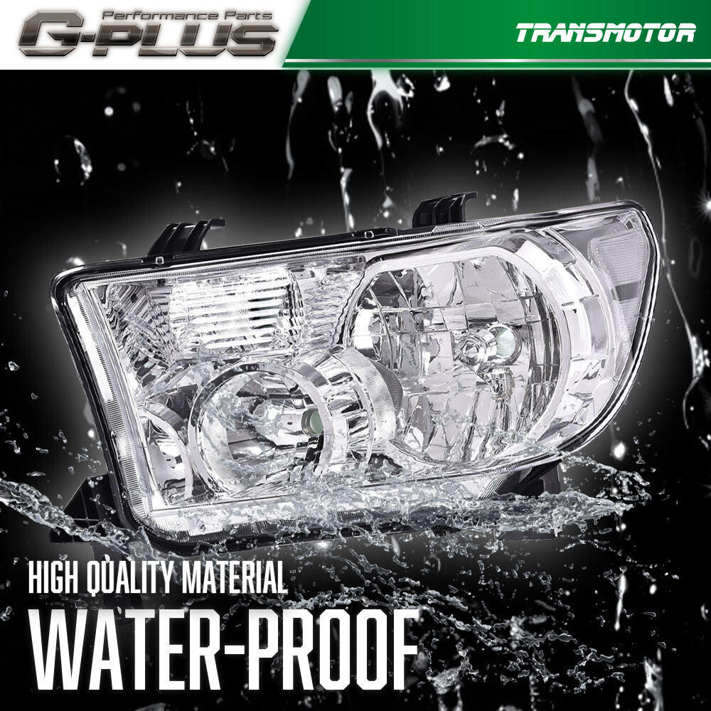Transparent chrome headlights are suitable for 2007-2013 for Toyota Tundra / 2008-2017 for Toyota Sequoia (all new).