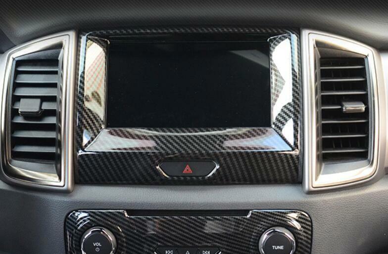 Fit for Ford Ranger 2015-2021 Carbon Fiber Central Console Navigation Frame Trim