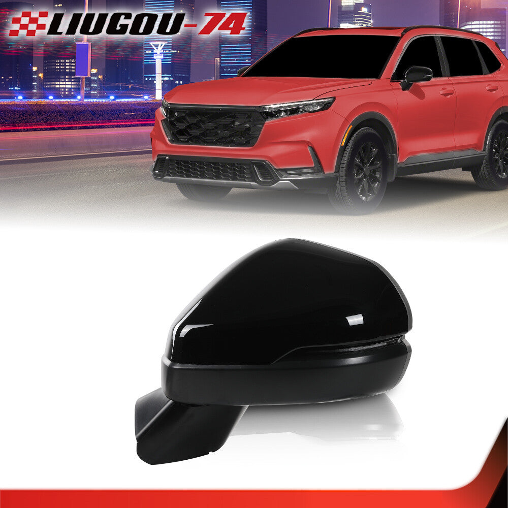 Left Side Power Heated Mirror Turn Signal Fits for Honda CRV LX 2023-2024 Black - v
