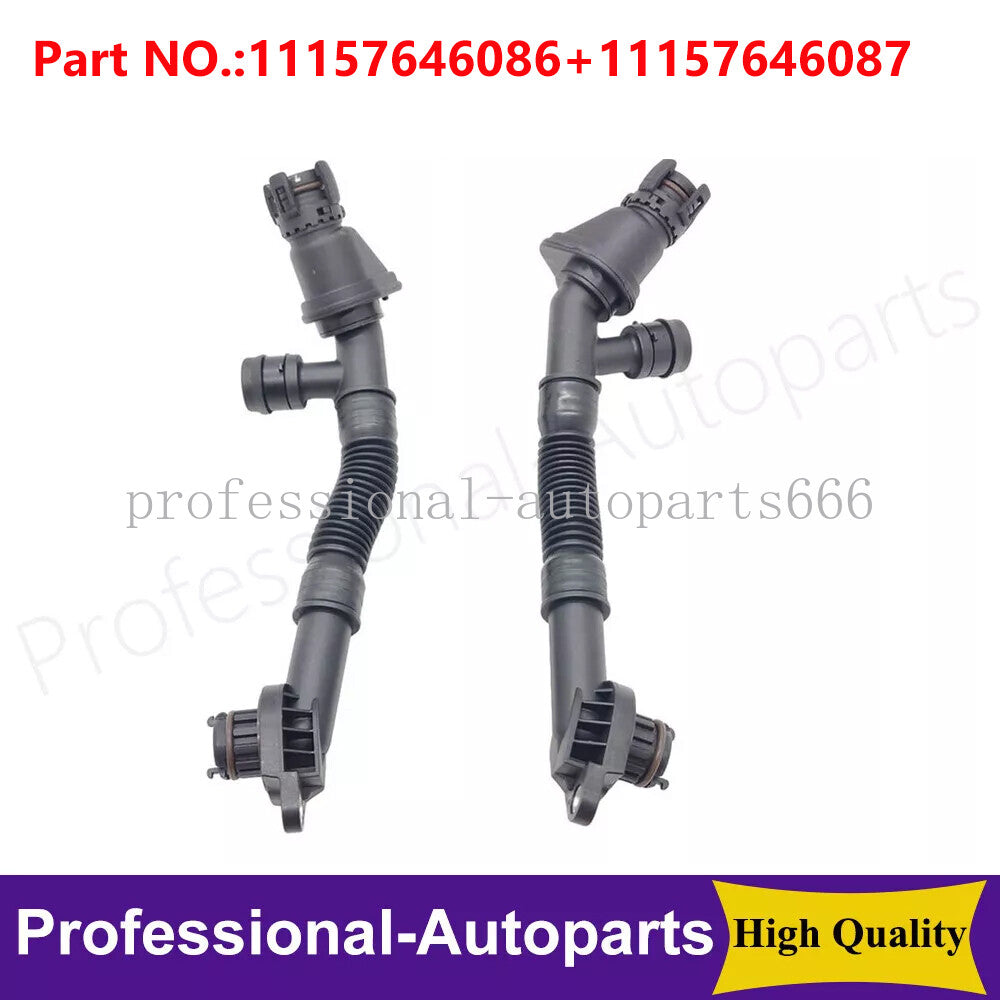 1Pair Left+Right Crankcase Vent Hoses for BMW 08-14 550i 650i 750i X5 X6
