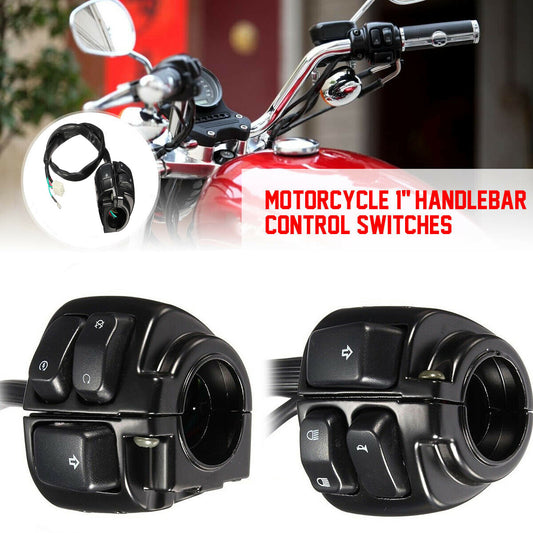 Motorcycle 1-inch handlebar spotlight driving switch + for Harley control harness
