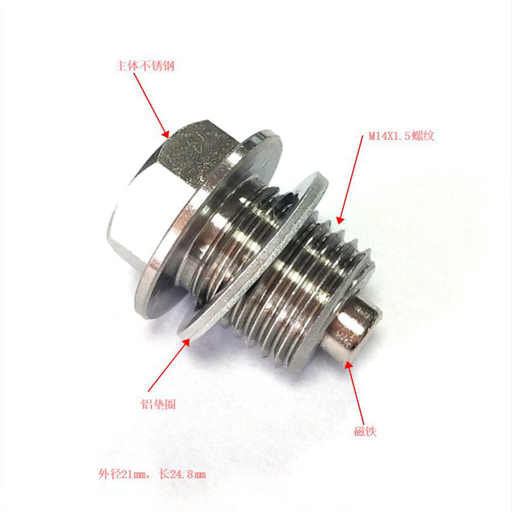 M14 x 1.5 Stainless Steel Car Oil Drain Plug with Neodymium Magnet Universal Ne Q