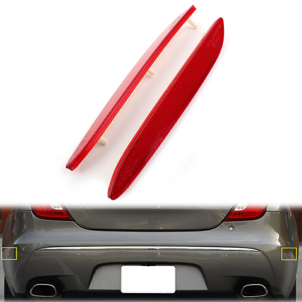 Pair Rear Bumper Trim Side Reflector for Jaguar XJ 2010-2017 2011 2012 2013 2014