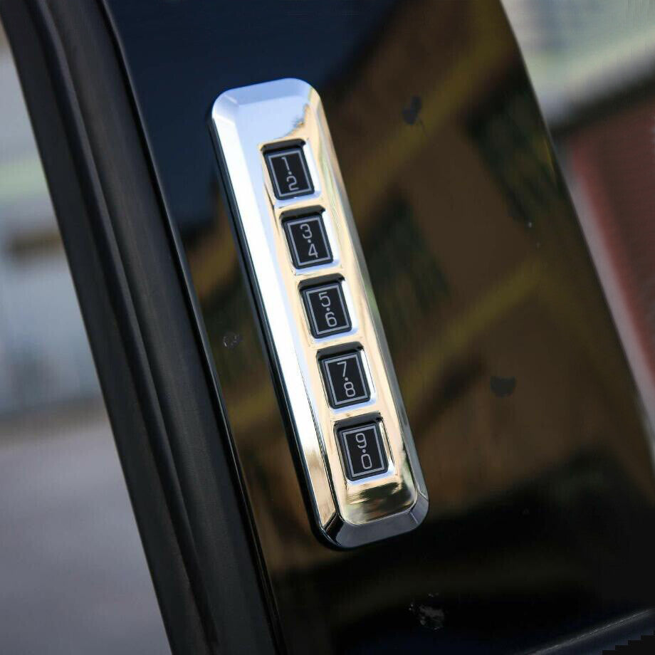 For 2015-2020 F150 Chrome Door Lock Password Button Pillar Post Keypad Trim v
