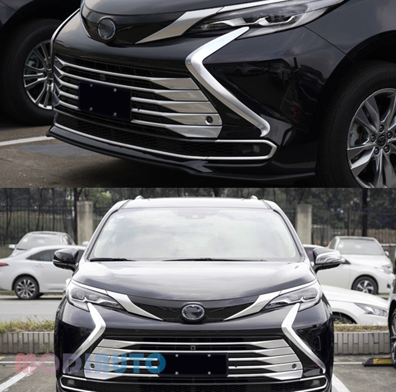 Front sides Grill Grille Cover Mouldings 2PCS For 2022-2023 for Sienna ABS B n