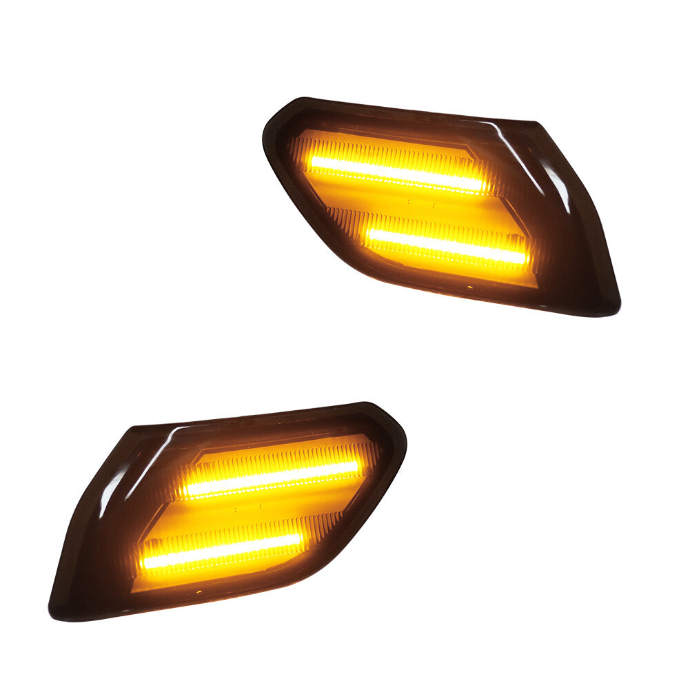Smoked Lens Amber Full LED Side Marker Lights for 2018 for Jeep for Wrangler JL- v