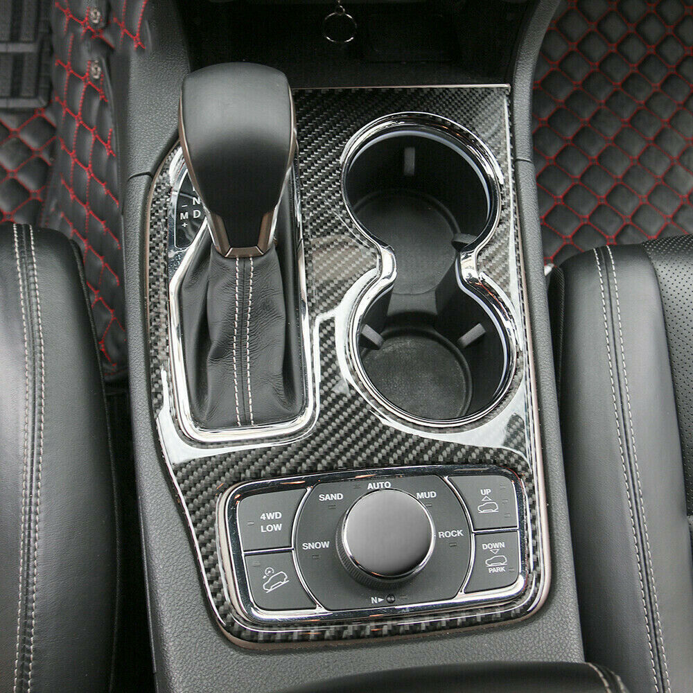 Real Carbon Fiber Gear Shift Panel Cover Trim for Jeep Grand Cherokee 2016-2018