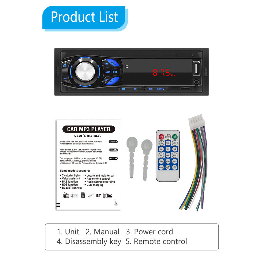 4-channel digital Bluetooth audio USB/FM/WMA radio stereo MP3 player SD/USB/BT- n