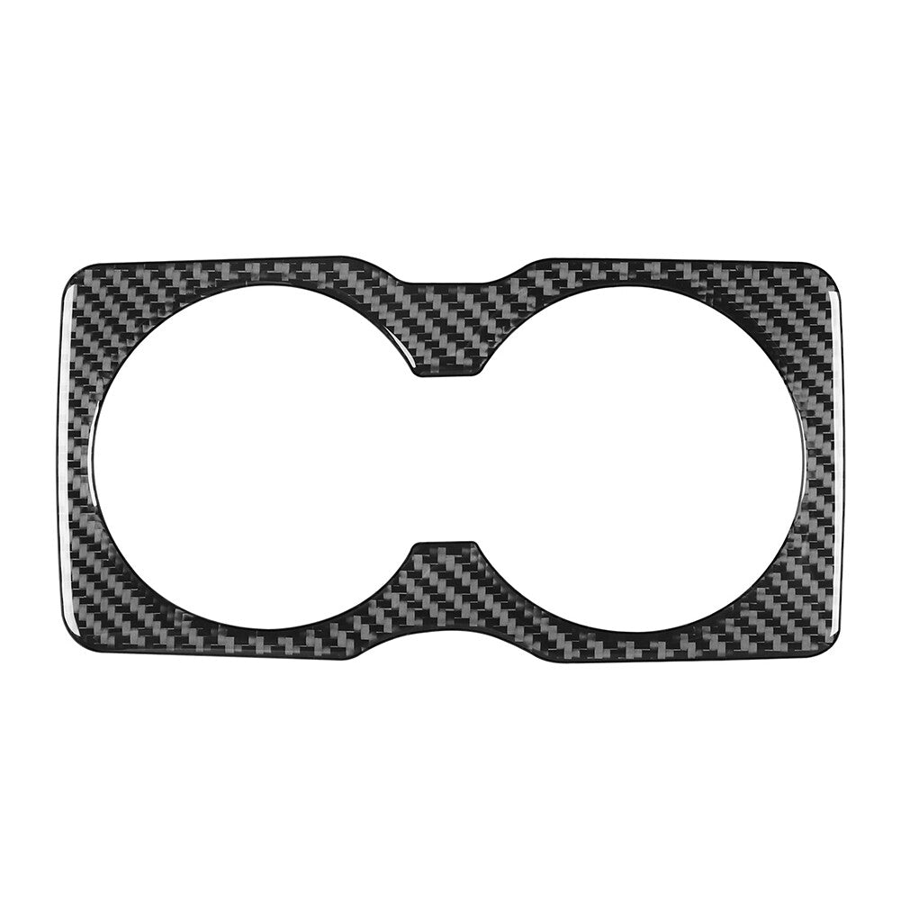Carbon Fiber Rear Water Cup Holder Panel Cover Trim for Jeep Cherokee 2014-2022