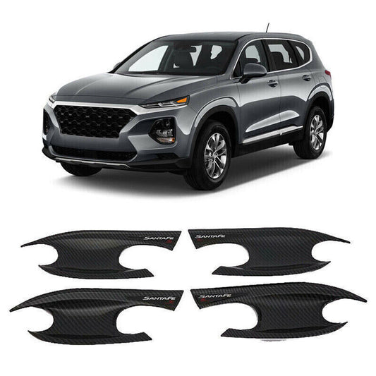 for Hyundai Santa Fe 2019-2022 Carbon ABS Door Handle Bowl molding Cover Trim n