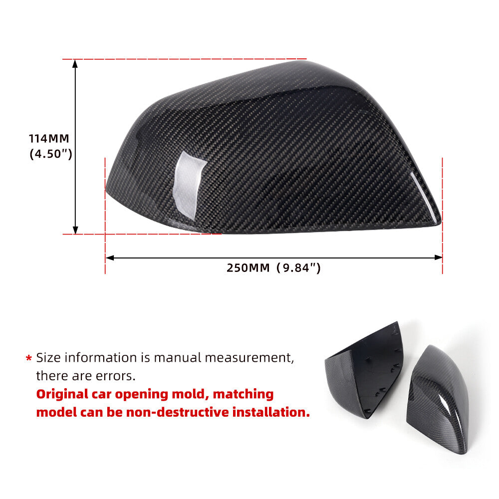 For 17-23 for Tesla Model 3 Carbon Fiber Side View Mirror Cover Replacement 1092290