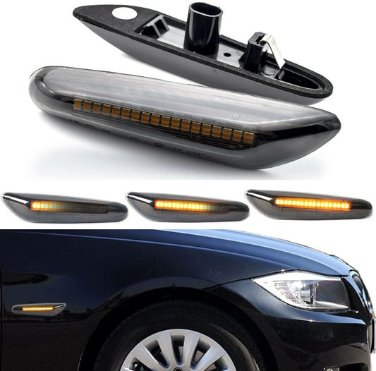 2. Applicable to E60, E82, E83, E90, and E92: Dynamic Smoke LED Side Marking Turn Signal Lights n