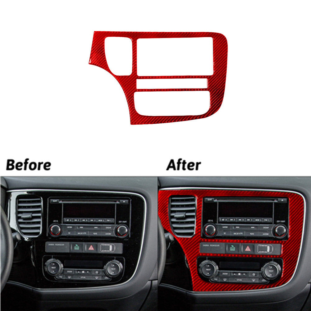 Carbon Fiber Center Console CD Panel Cover Trim for Jaguar F-PACE XE XF 2016-20 v