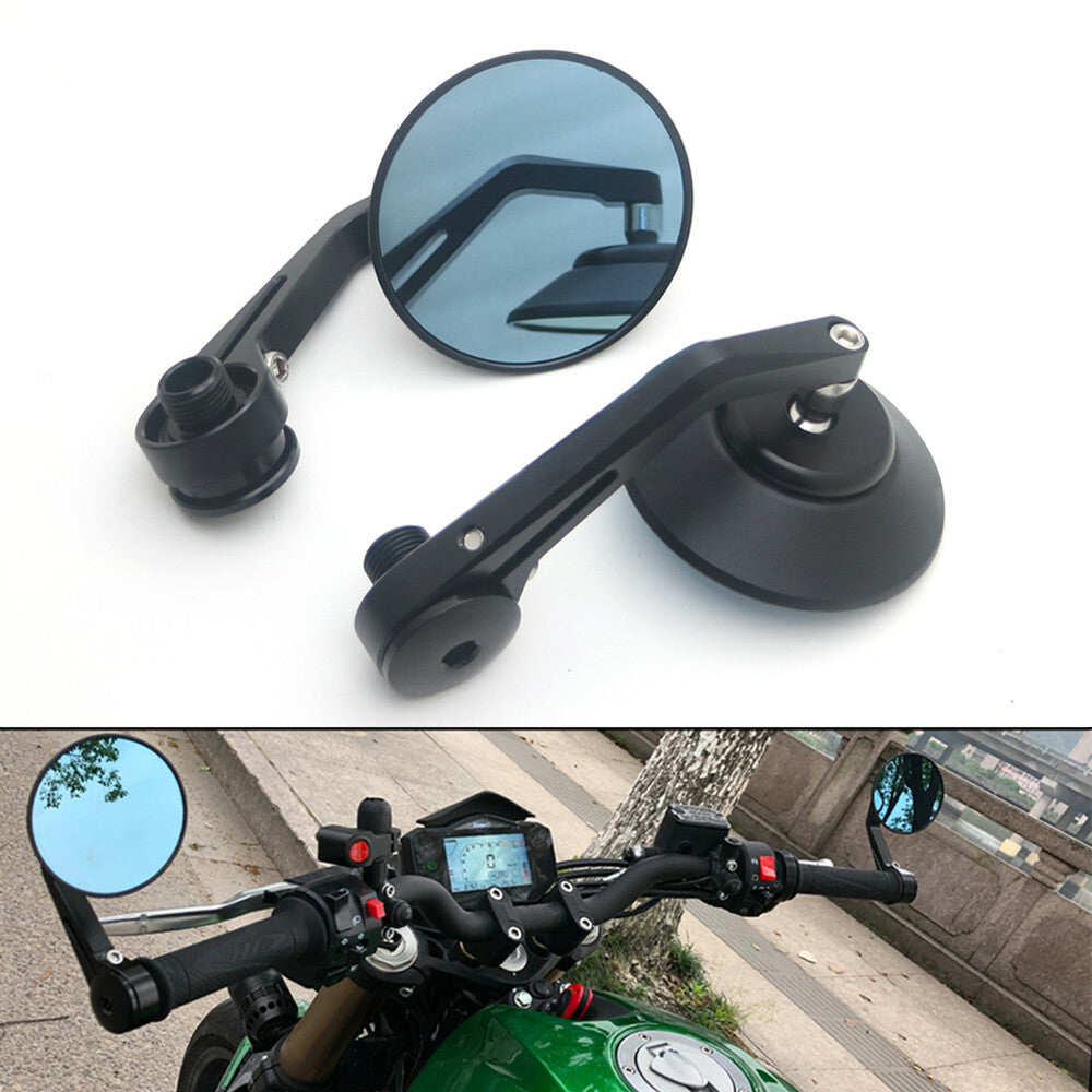 Black CNC Round Handlebar end Side Mirror For Benelli Leoncino 500 502c 752s