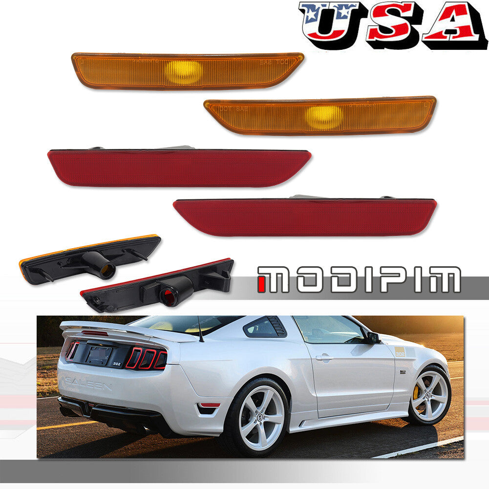 4-piece set of front and rear marker light components suitable for 2010-2014 for Mustang - v