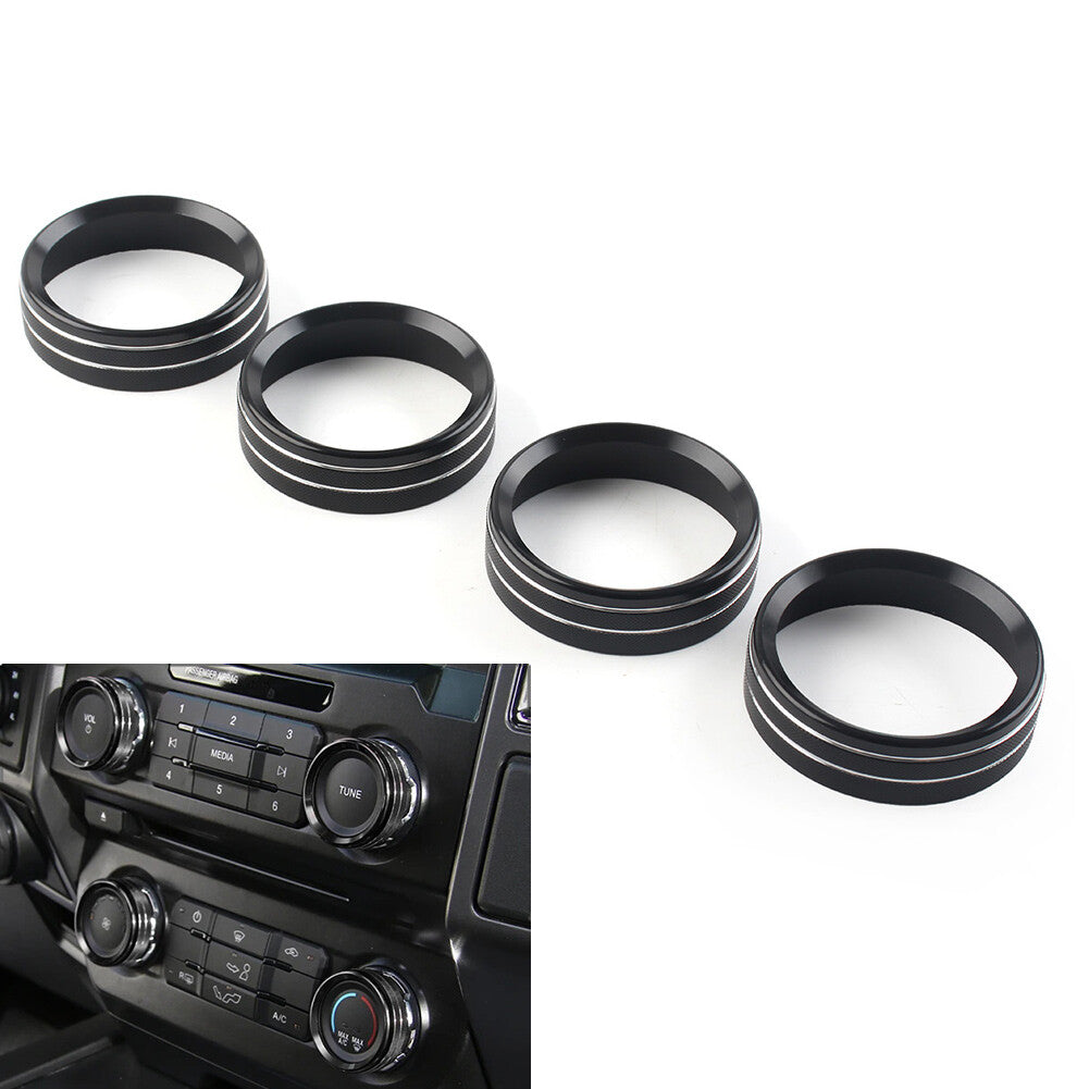 Air Conditioner Switch Button Ring Knob Trim Fit  for ford  F150 XLT 2015-2020 Black