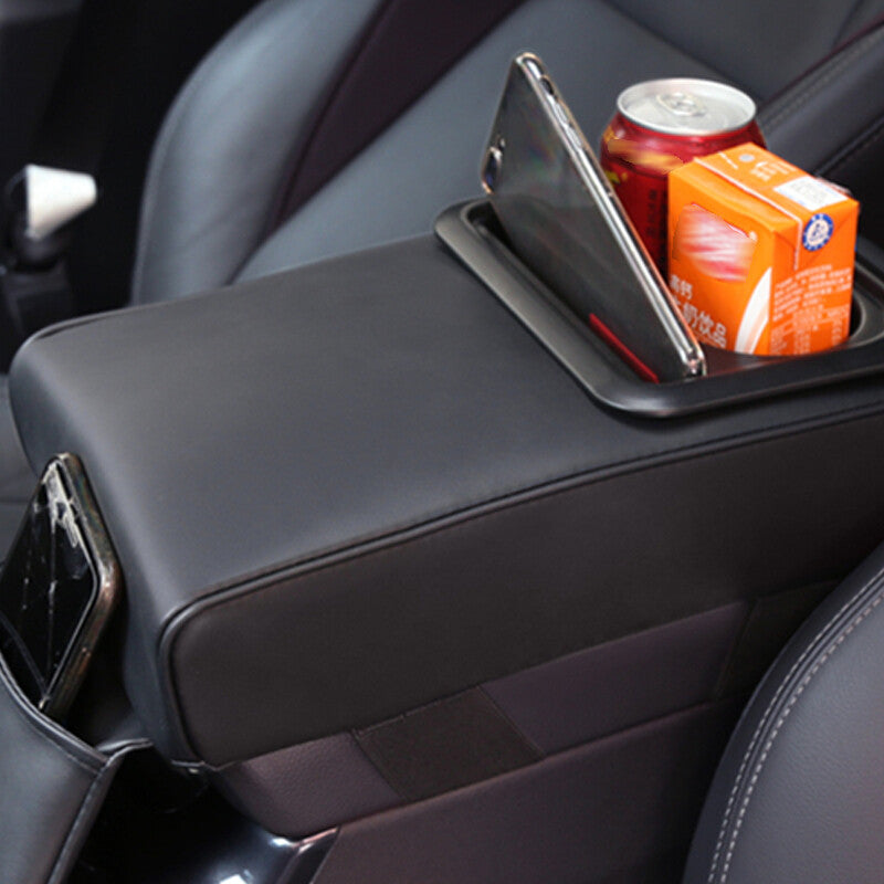 Car armrest console cover lift bracket rear for seat cup holder black - n