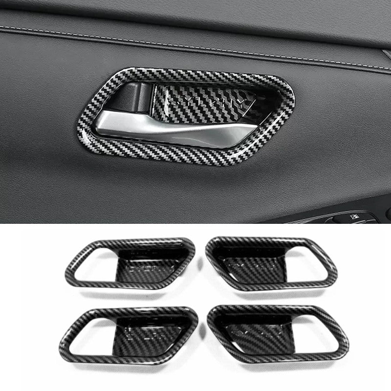 for Nissan Sentra 2020-2024 Carbon Fiber Inner Car Door Handle Bowl Cover Trim