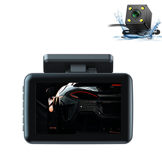 4in 3 Lens Dash Cam Car DVR Video Driving Recorder Front/Rear/Inside Cameras