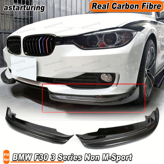 for BMW F30 3 Series Non M-Sport REAL Carbon Front Bumper Splitter Lip Spoiler