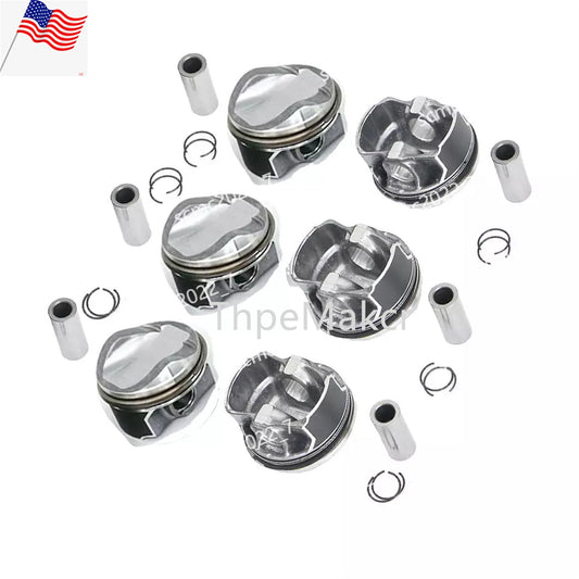 6x Engine Pistons  Rings Set for Audi A4 A5 S5 A6Quattro Q7 3.0T CREC CRED CREH