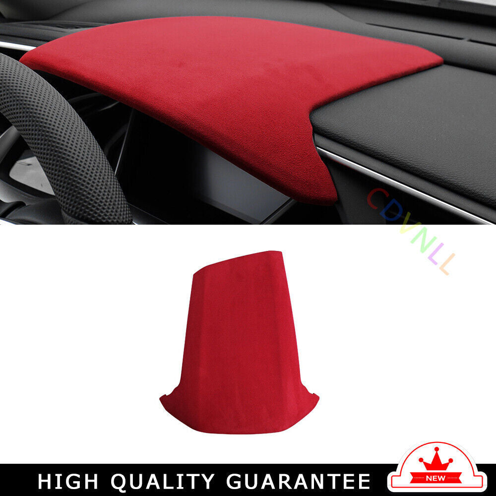 Middle Console Dashboard Panel Trim for Honda for Civic 16-2021 Red Alcantara Suede