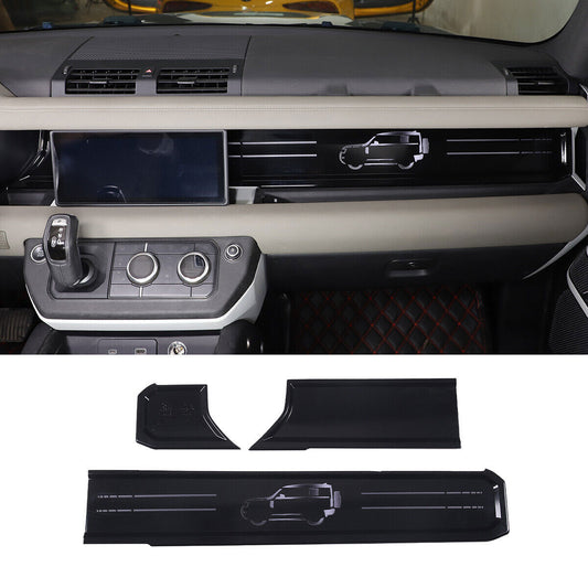 Gloss Black ABS for Land Rover for Defender 20-2022 Center Console Dashboard Trim B n