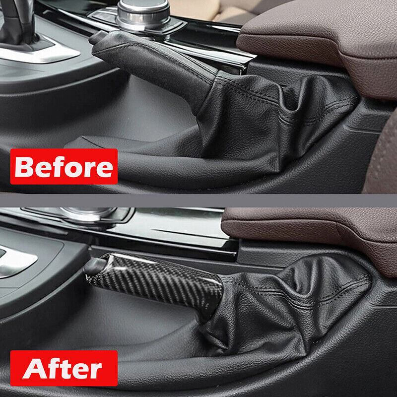 Carbon fiber front brake lever cover for BMW E46, E60, E90, E92, and F30.