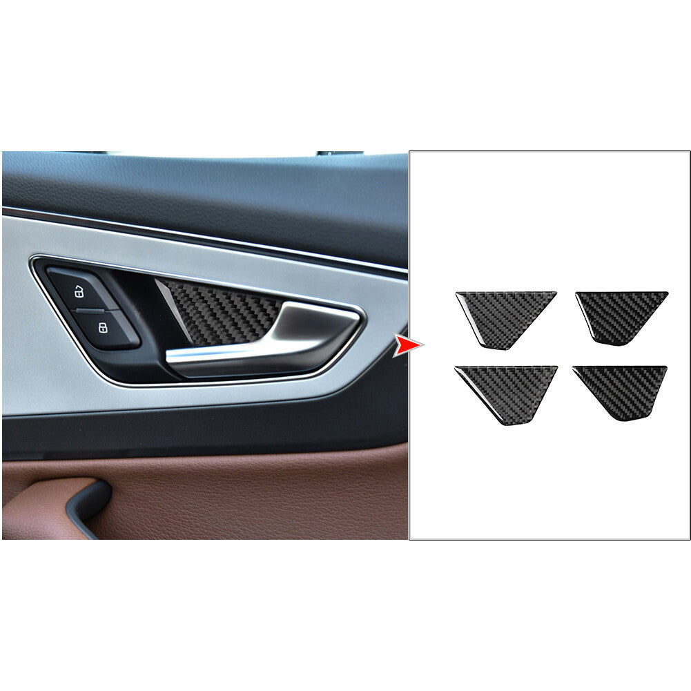 Car Inside Door Handle Trim Interior Carbon Fiber Sticker for Audi Q7 2016-2019