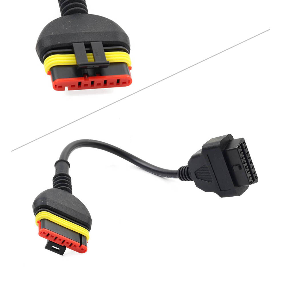Motorcycle OBD2 Diagnostic Cable Adapter 6 to 16 pin For Benelli