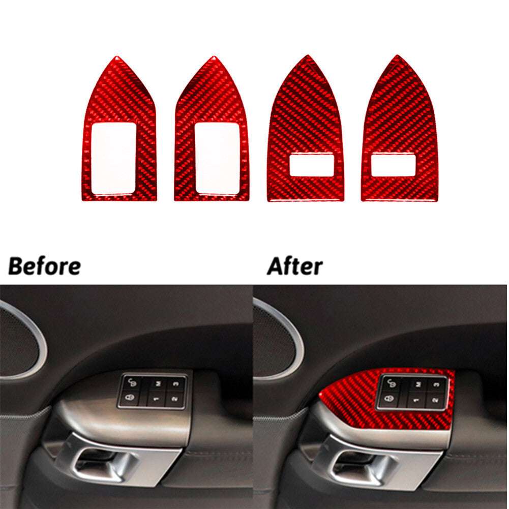2Pcs Carbon Fiber Door Panel Strips Cover Trim For 718 2016-2022 v