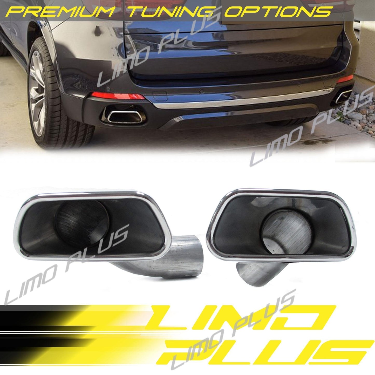 Chrome exhaust head muffler tailpipe for BMW X5 F15 28i 30i 2014-2018 Q