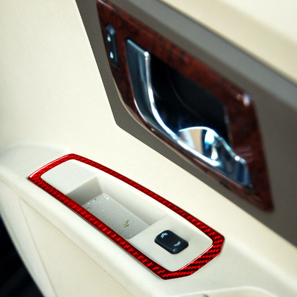 Red Carbon Fiber Front Window lift Control Cover Trim for Cadillac CTS 2003-2007
