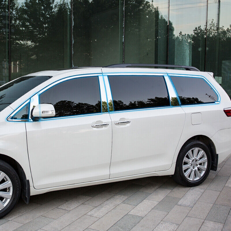Stainless Car Window Molding W/Pillars Cover Trims For Toyot@a for Sienna 2011-2020