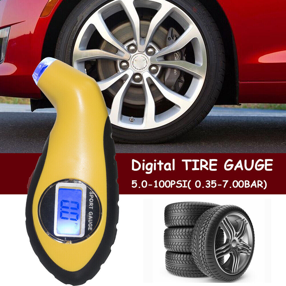 Digital Tire Air Pressure Gauge Meter Tester Bike Car Auto Truck LCD Display