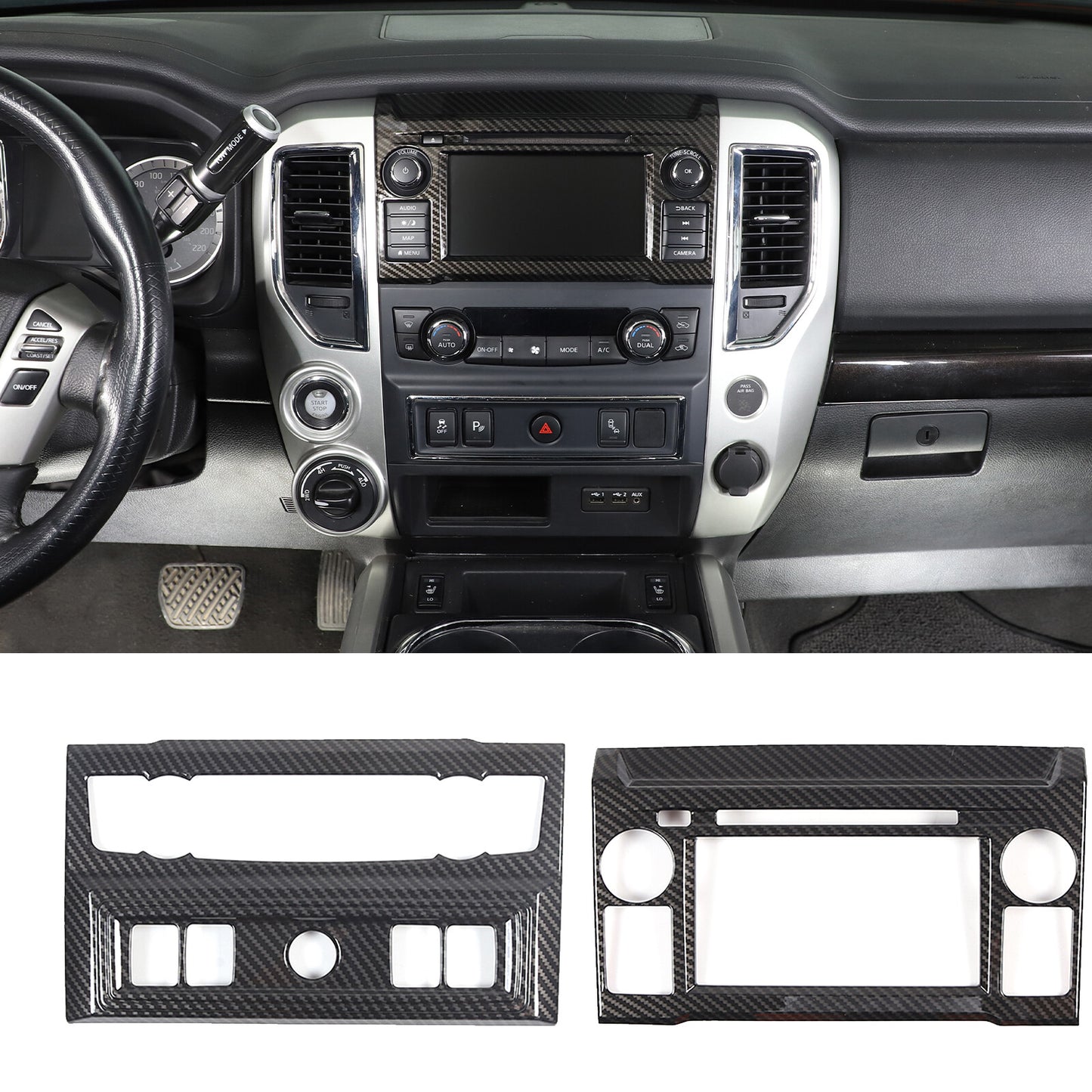 Carbon Fiber Center Console Armrest Box Trim Cover for Corvette C8 2020 - 2023 US- v