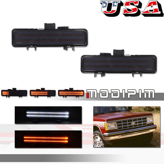 Smoke Switchback LED Front Light for 83-94 for Blazer & 82-93 S10- v