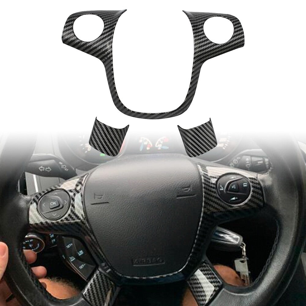 Steering Wheel Cover Trim for 12-14 for Ford Focus MK3,13-15 for Ford Kuga Carbon Fiber