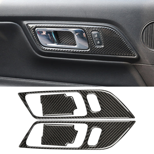 Interior Door Handle Trim Cover  for ford  for Mustang 2015-2020 Real Carbon Fiber