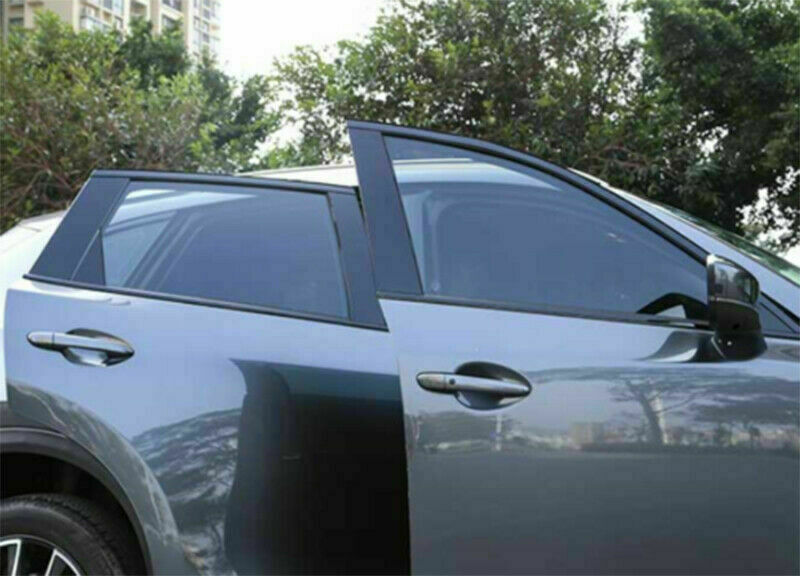 12Pcs for Mazda CX-5 2017-2021 Black Steel Window Strips Sill Molding Cover Trim