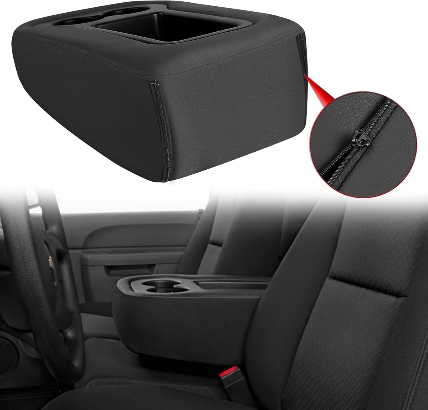 Leather-covered 2007-2014 Suburban Jump for Seat Car Armrest Center Console Protector n