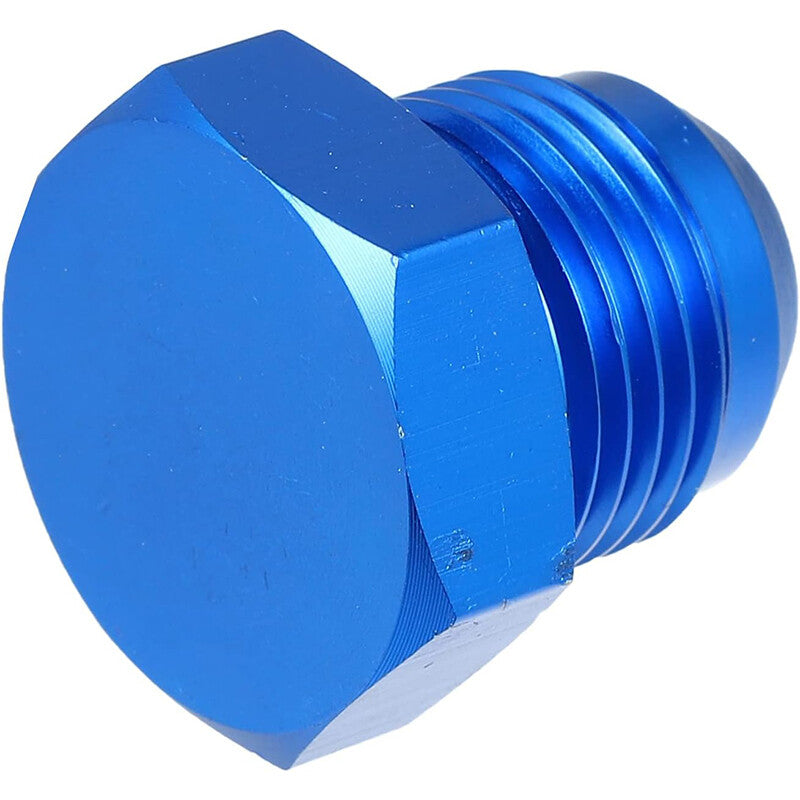 10AN Male Flare Bolt Blanking Plug End Cap Lock Nut Fitting Adapter Hex Blue