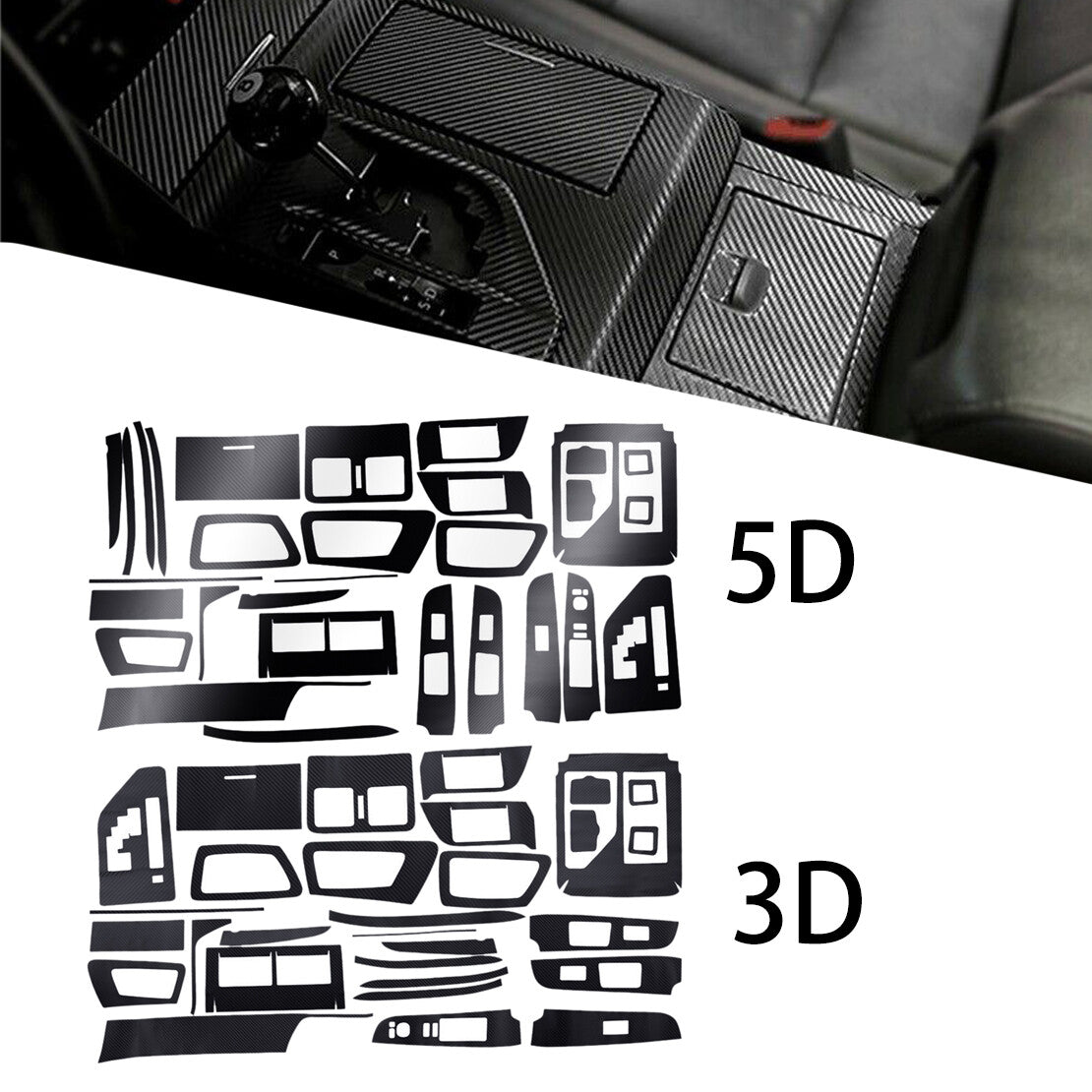 27x Carbon Style Interior Decor Kit Trim Sticker fit for Camry 2012-2015 v