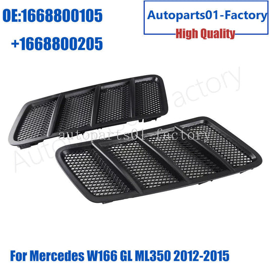 1Pair Front Left+Right Hood Air Vent Grill for Mercedes W166 GL ML350 2012-2015