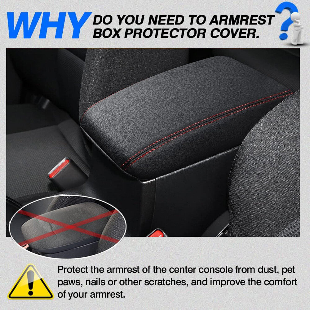 Red-stitched leather center console cover/armrest cover for 2018-2024 for Mazda CX-5 cars. n