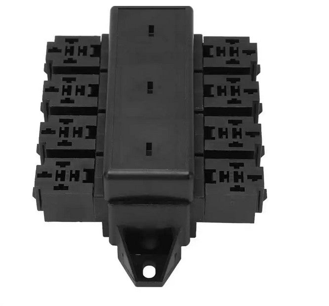 8 Way Relay Box 20 Fuse Blade Holder With Terminals W/Insurance Film For Car Bus