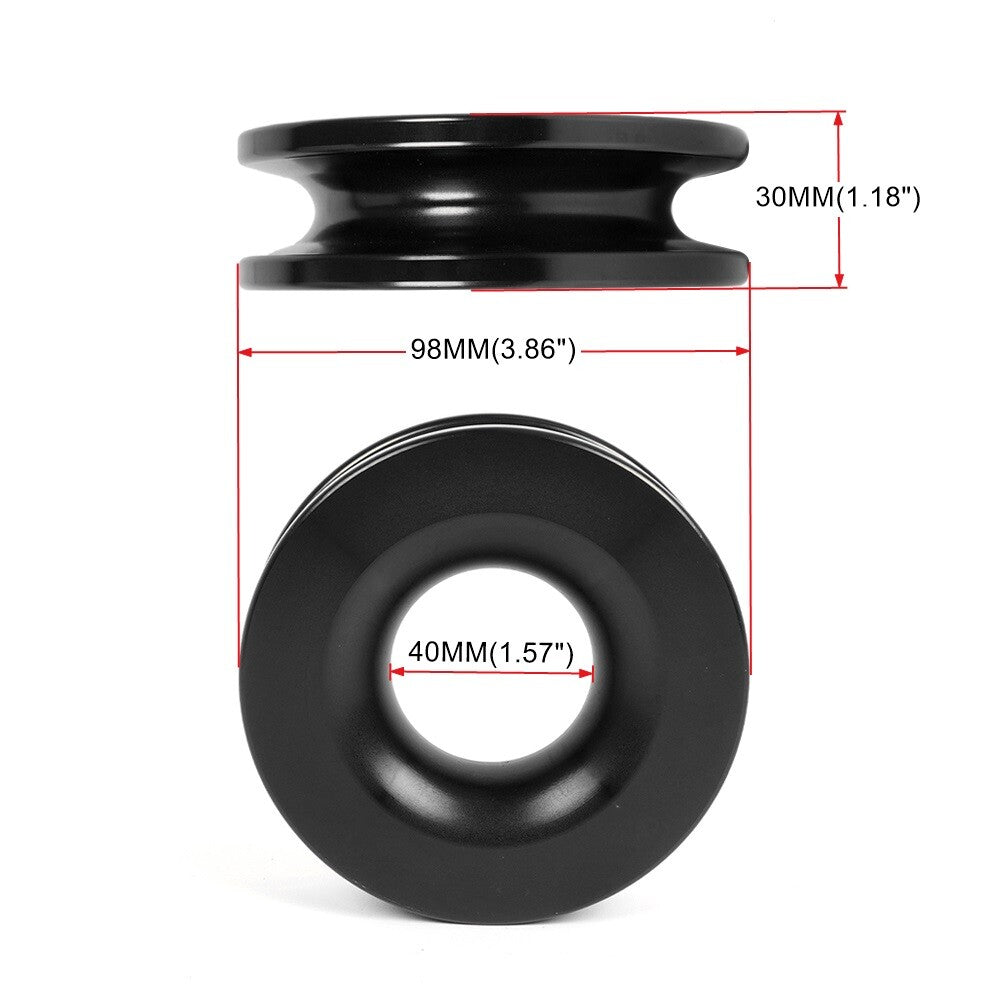 2PCS Black Winch Snatch Recovery Ring 66000 lbs For Soft Shackle ATV UTV Rcovery