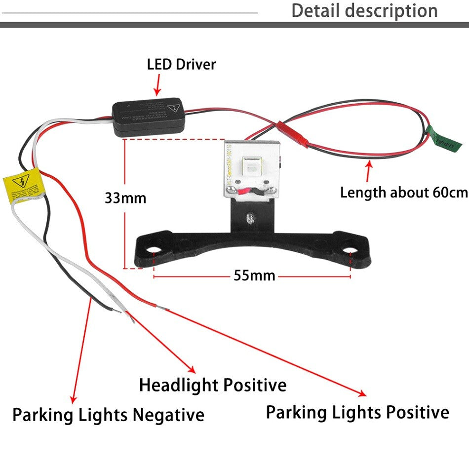 2X LED Devil Eye Demon Eyes Red Module For Projector Lens Headlight Retrofit US