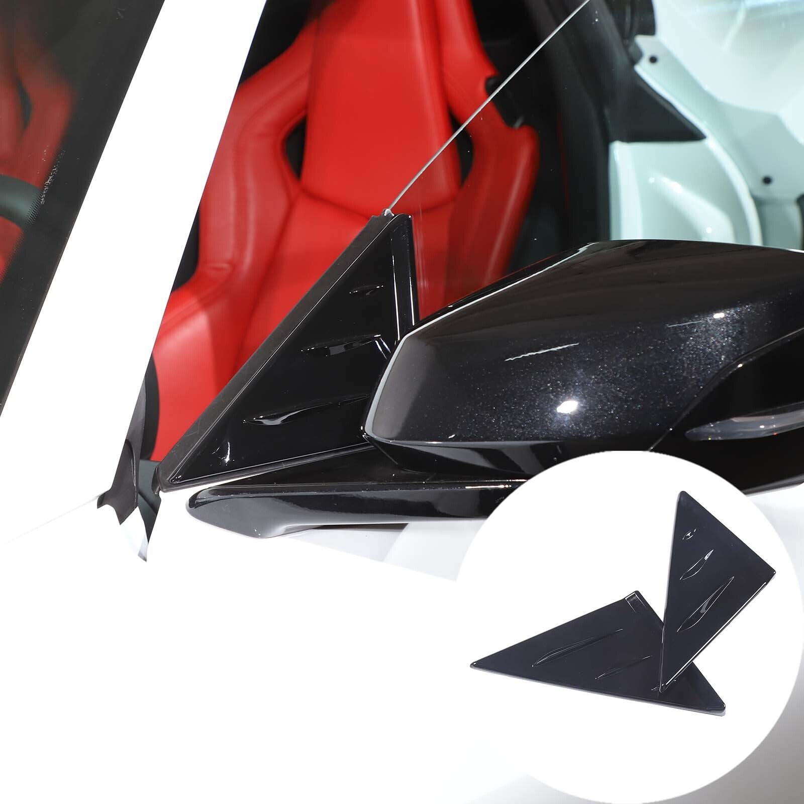 Red aluminum alloy engine compartment side tie rod decorative cover suitable for Corvette C8 2020-2023- v